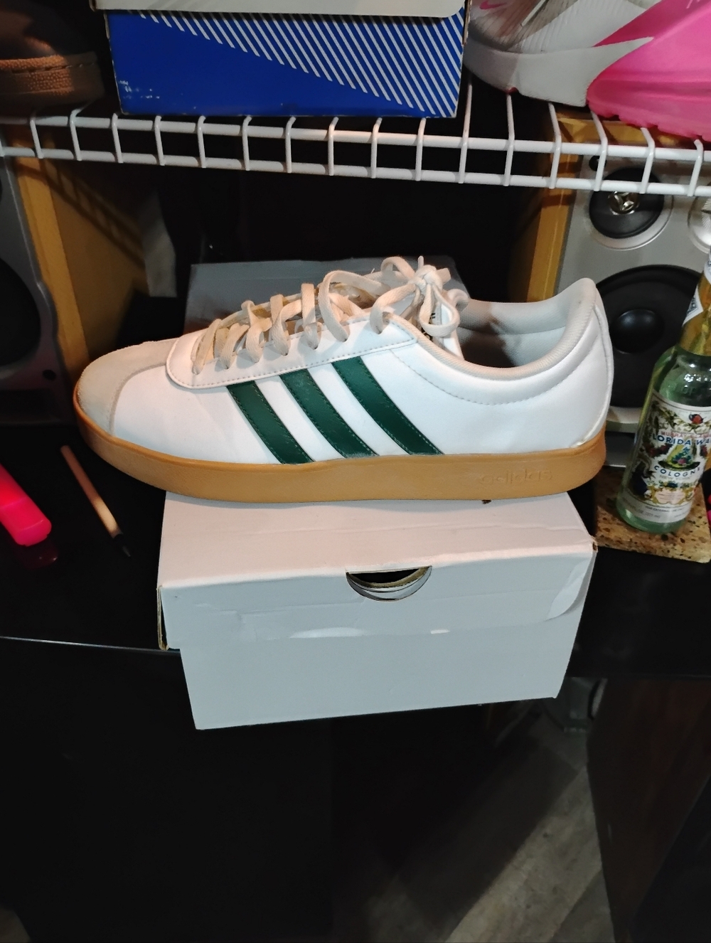 White/green Adidas